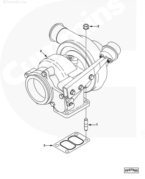 Гайка шпильки турбокомпрессора для двигателя Cummins QSC 8.3L