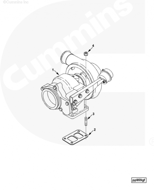 Турбокомпрессор для двигателя Cummins QSC 8.3L