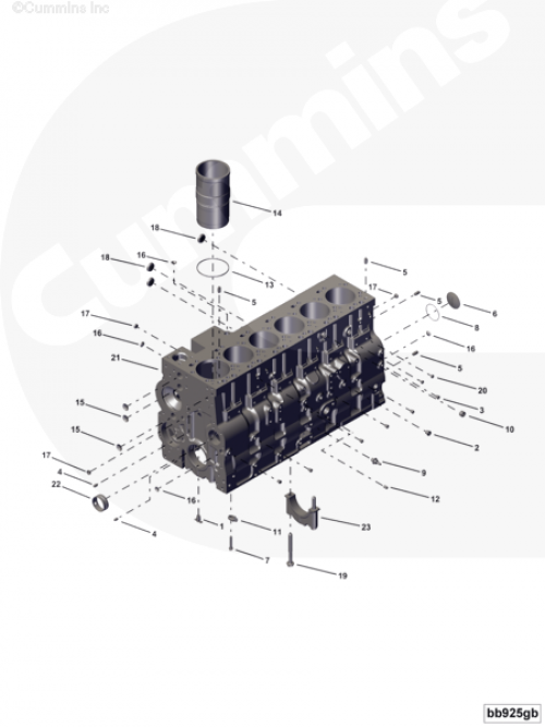 Блок цилиндров для двигателя Cummins ISLe 8.9L