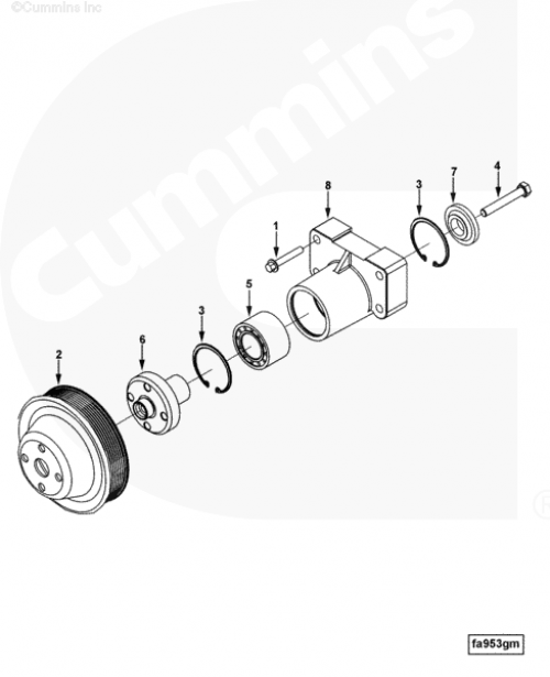 Держатель ступицы вентилятора для двигателя Cummins ISLe 8.9L