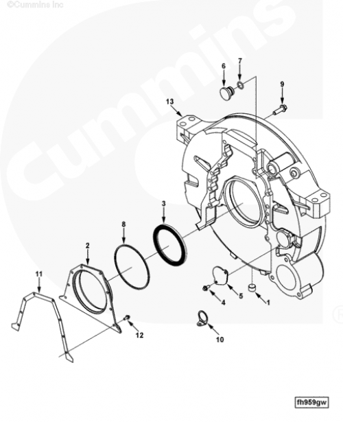 Заглушка картера маховика для двигателя Cummins ISLe 8.9L