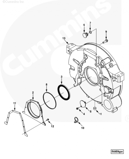 Картер маховика для двигателя Cummins ISLe 8.9L