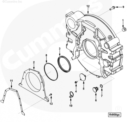 Картер маховика для двигателя Cummins ISLe 8.9L