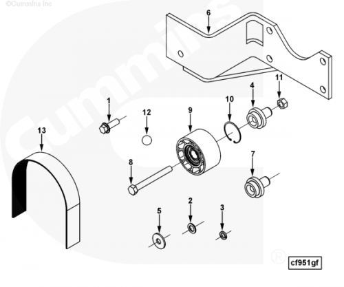 Кронштейн ролика промежуточного для двигателя Cummins ISLe 8.9L