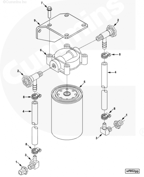 Кронштейн фильтра охлаждающей жидкости для двигателя Cummins ISLe 8.9L