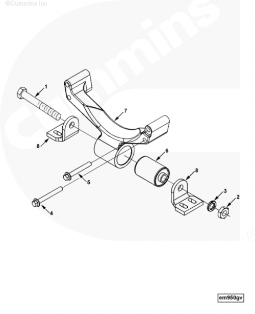 Опора двигателя передняя для двигателя Cummins ISLe 8.9L