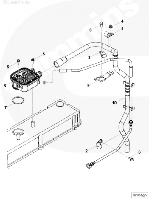 Трубка сапуна для двигателя Cummins ISLe 8.9L