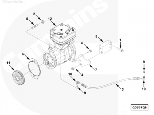 Воздушный компрессор для двигателя Cummins ISLe 8.9L