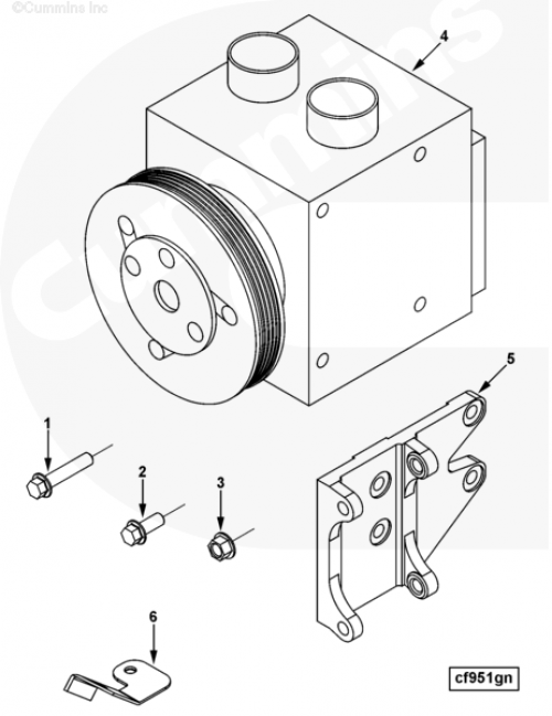Кронштейн компрессора кондиционера для двигателя Cummins ISLe 8.9L