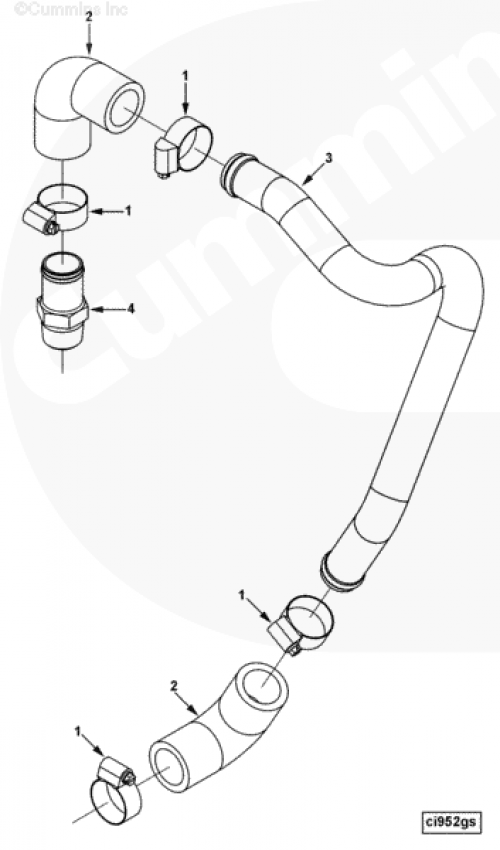 Хомут трубки воздушного компрессора для двигателя Cummins ISLe 8.9L