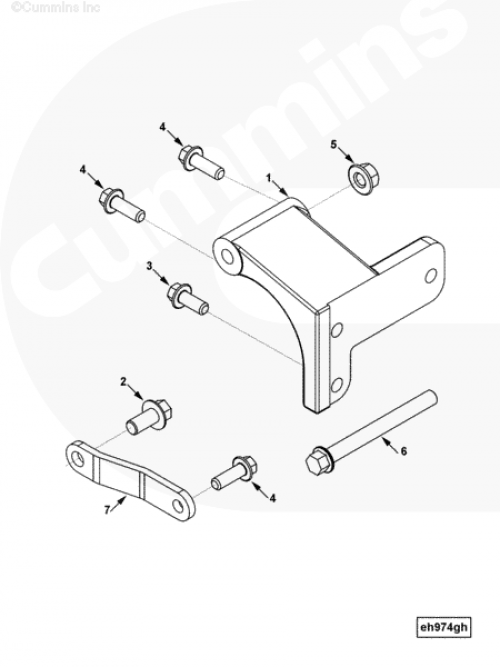 Болт крепления кронштейна генератора для двигателя Cummins ISLe 8.9L