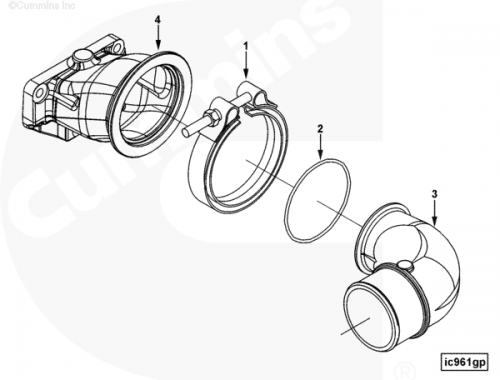 Кольцо уплотнительное воздушного патрубка для двигателя Cummins ISLe 8.9L