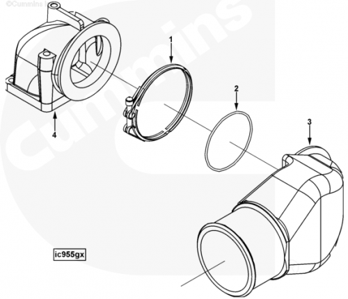 Патрубок забора воздуха для двигателя Cummins ISLe 8.9L