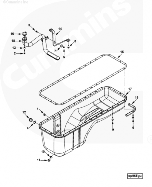 Пластина зажимная масляного картера для двигателя Cummins ISLe 8.9L