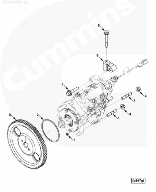 Болт крепления ТНВД для двигателя Cummins ISLe 8.9L