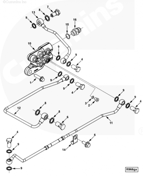 Кольцо уплотнительное штуцера топливной трубки для двигателя Cummins ISLe 8.9L