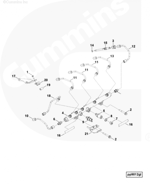 Кронштейн топливной трубки для двигателя Cummins ISLe 8.9L