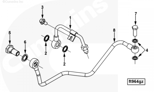 Трубка возврата топлива для двигателя Cummins ISLe 8.9L