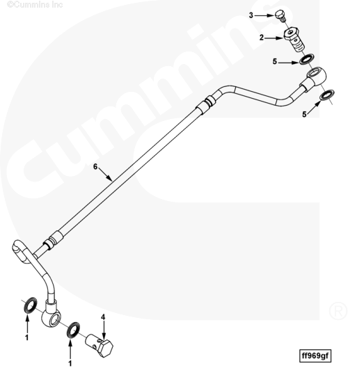 Трубка топливная от ТНВД к фильтру для двигателя Cummins ISLe 8.9L