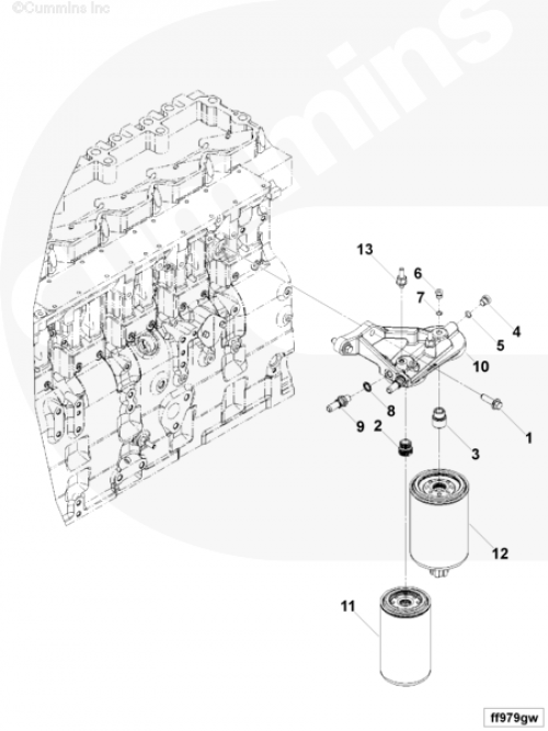 Адаптер топливного фильтра для двигателя Cummins ISLe 8.9L