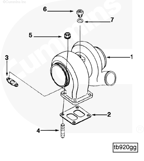 Турбокомпрессор для двигателя Cummins ISLe 8.9L