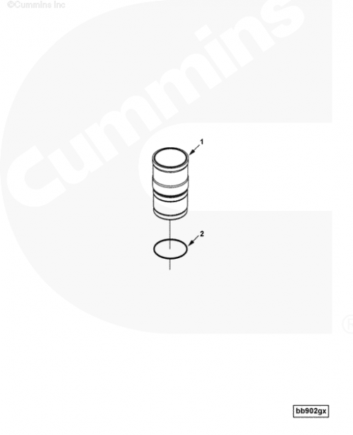 Гильза ремонтная белая (нового образца) для двигателя Cummins ISLe 8.9L