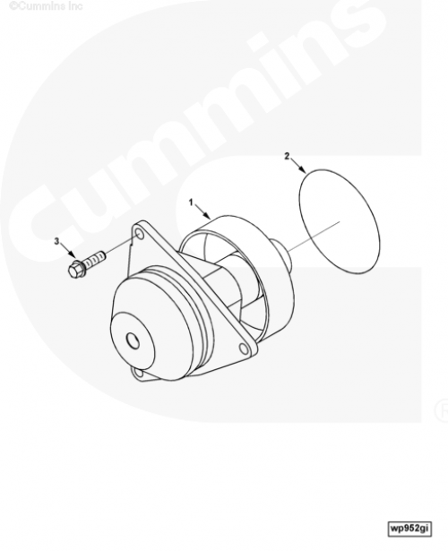 Болт крепления водяной помпы для двигателя Cummins CGE280 GAS PLUS