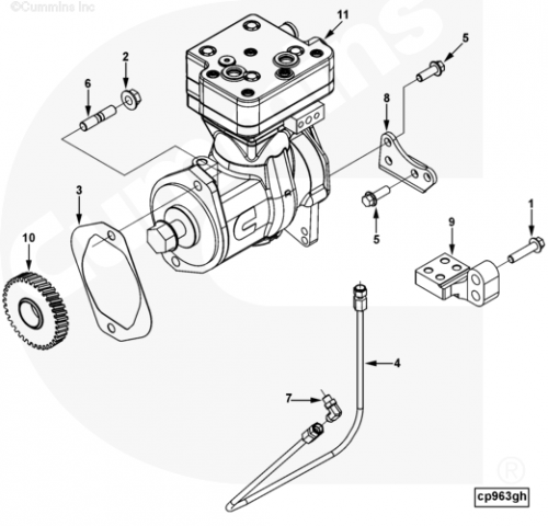 Воздушный компрессор для двигателя Cummins CGE280 GAS PLUS