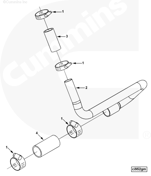 Шланг воздушного компрессора для двигателя Cummins CGE280 GAS PLUS