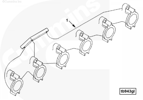 Выпускной коллектор для двигателя Cummins CGE280 GAS PLUS