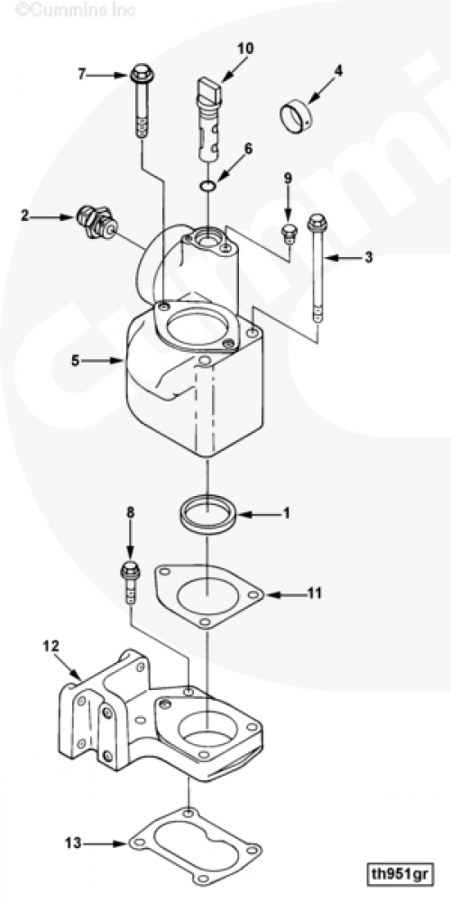 Прокладка корпуса термостата для двигателя Cummins CGE280 GAS PLUS