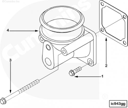 Прокладка патрубка впускного коллектора для двигателя Cummins CGE280 GAS PLUS