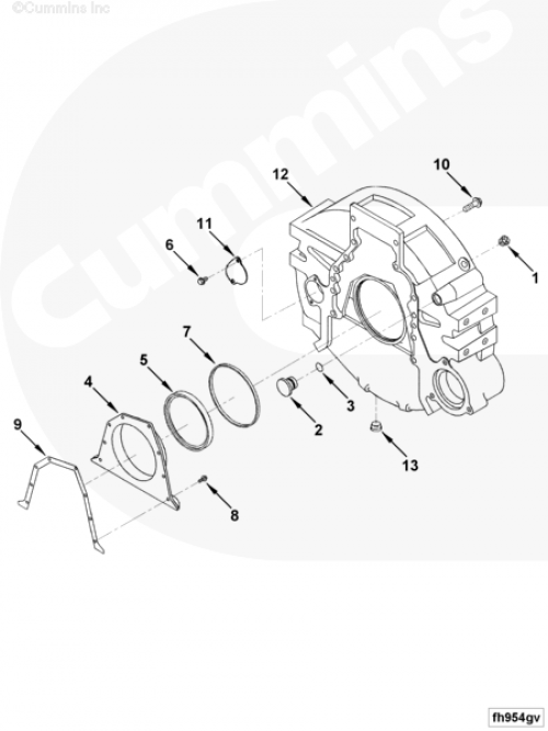 Картер маховика для двигателя Cummins QSL 9L