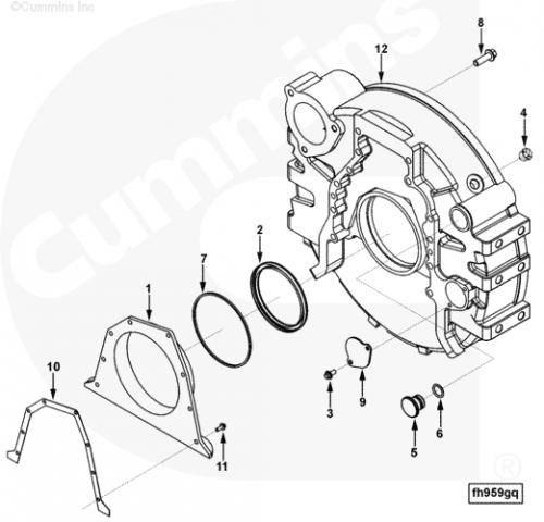 Картер маховика для двигателя Cummins QSL 9L