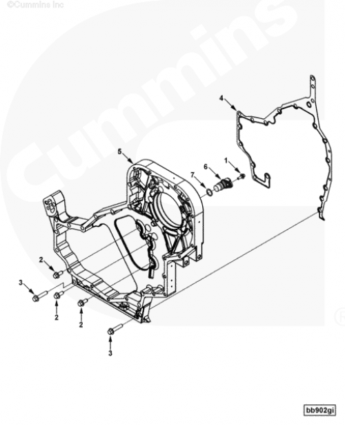 Прокладка картера шестерен ГРМ для двигателя Cummins QSL 9L