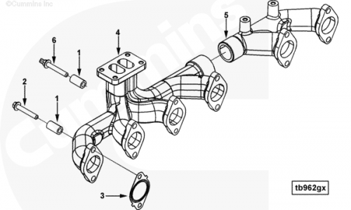Прокладка коллектора выпускного для двигателя Cummins QSL 9L
