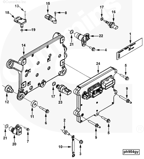 Болт крепления модуля управления для двигателя Cummins QSL 9L