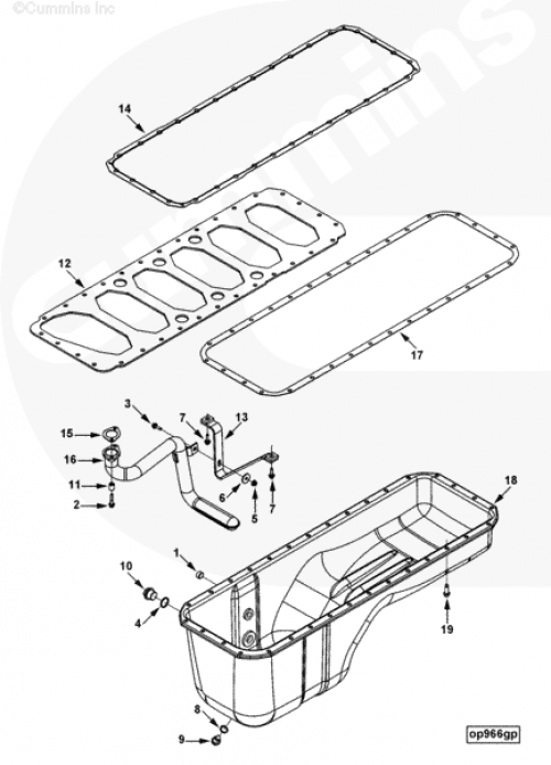 Прокладка поддона масляного картера для двигателя Cummins QSL 9L