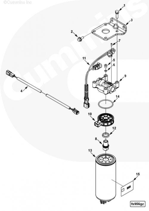 Фильтр топливный FS1003 для двигателя Cummins QSL 9L