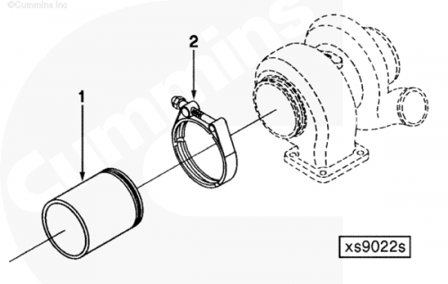 Хомут патрубка выпускного турбокомпрессора для двигателя Cummins QSL 9L