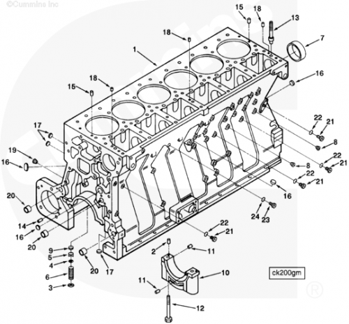 Блок цилиндров для двигателя Cummins L10