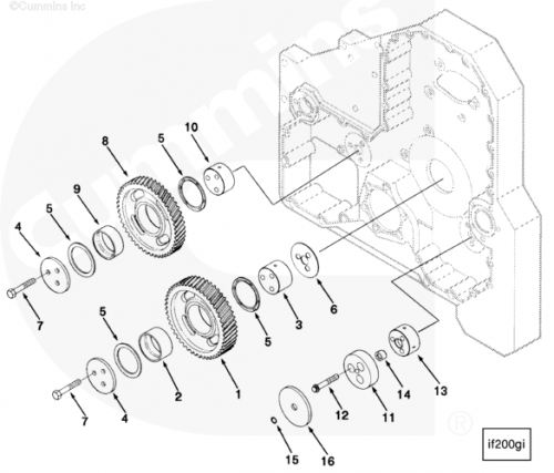 Шестерня ГРМ промежуточная для двигателя Cummins L10
