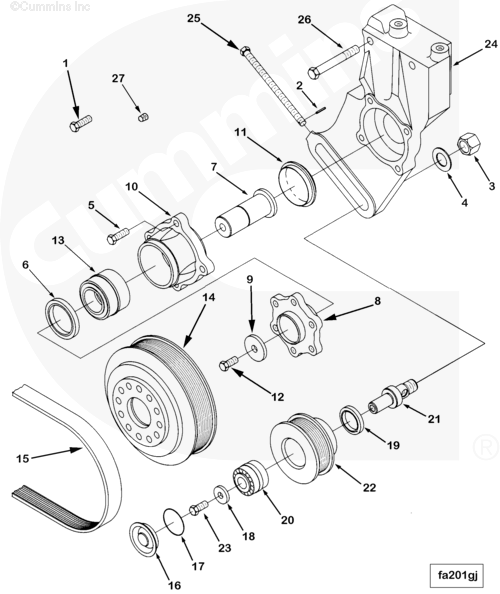 Шкив натяжной для двигателя Cummins L10