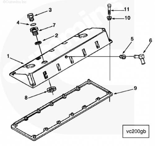 Крышка клапанная для двигателя Cummins L10