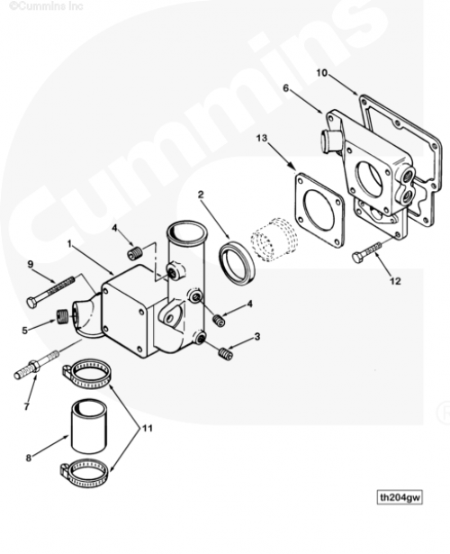 Прокладка кронштейна корпуса термостата для двигателя Cummins L10