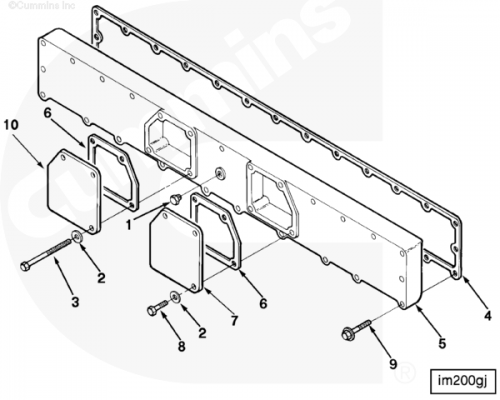 Прокладка пластины впускного коллектора для двигателя Cummins L10