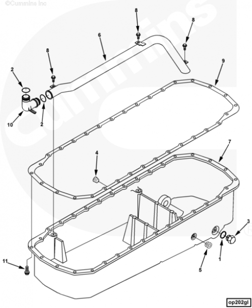 Трубка маслоприемная поддона для двигателя Cummins L10
