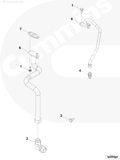 Трубка подачи масла к турбине для двигателя Cummins L10