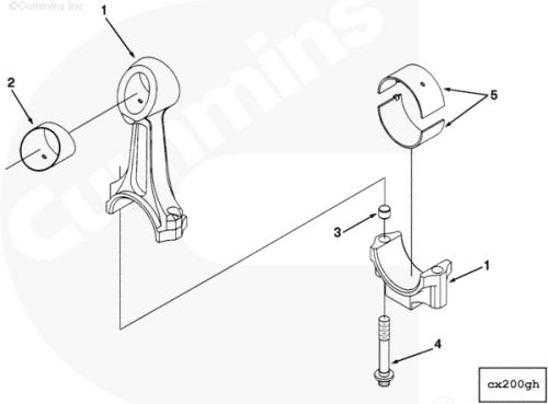 Вкладыш шатунный (0.5) 2-го ремонта для двигателя Cummins L10