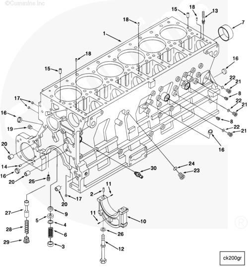 Заглушка блока цилиндров для двигателя Cummins ISM 11L